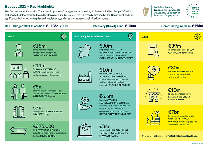 Budget 2021 DETE infographic